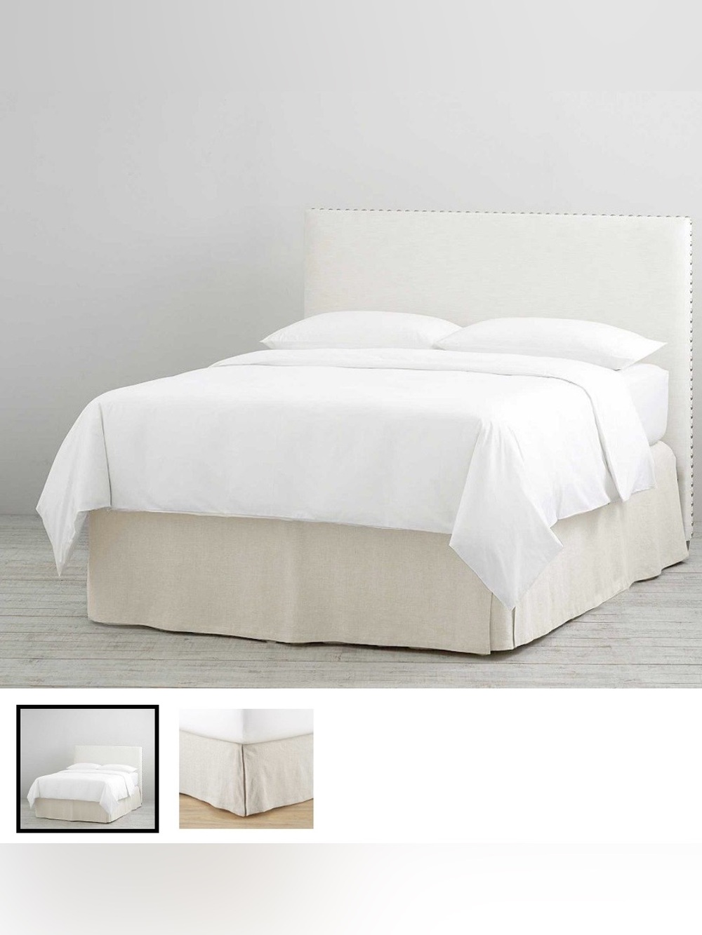 Pottery Barn Belgian Flax Linen Bed Skirt Cal King Flax 3-Sided Tailored